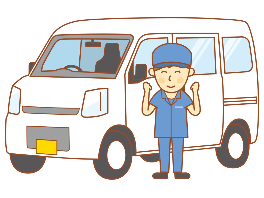 軽バンと頑張る人