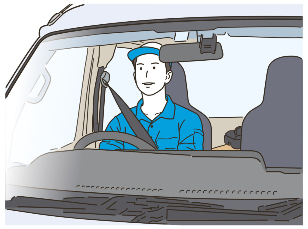 運転する男性のイラスト